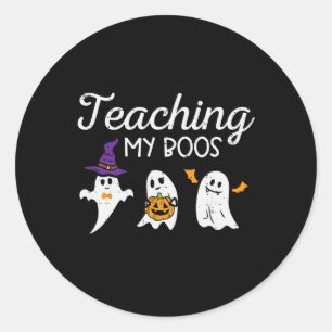 Halloween-Geisterlehrer lehren mein BooskKostüm Runder Aufkleber
