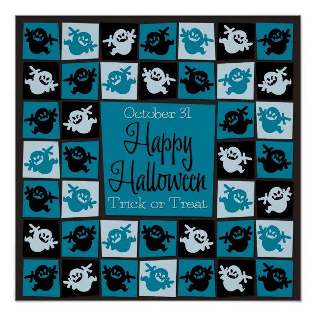 Halloween-Geistermosaik Poster (Vorderseite)