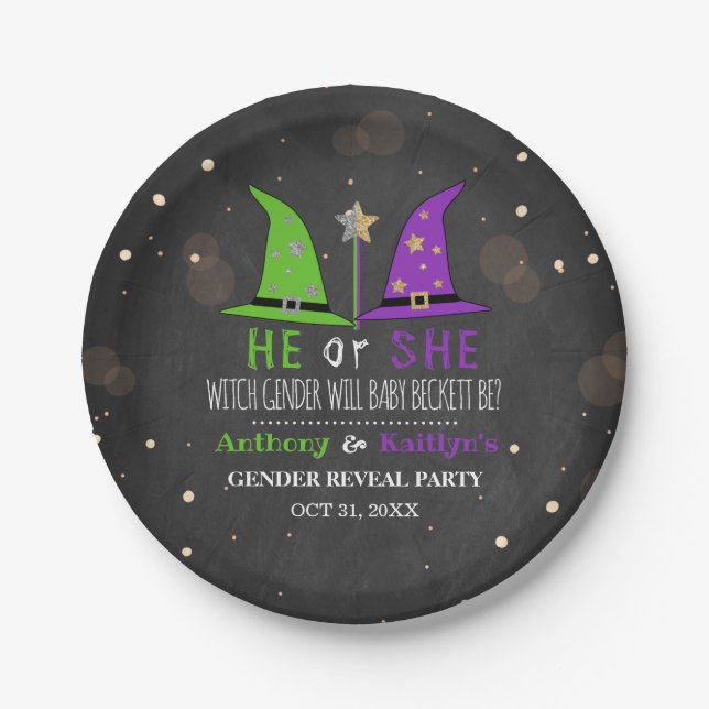 Halloween-Gender-Party Pappteller (Vorderseite)