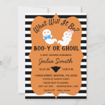 Halloween Gender Reveal Einladung, Boo-y oder Ghou