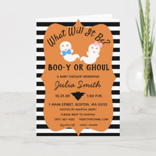 Halloween Gender Reveal Einladung, Boo-y oder Ghou Karte