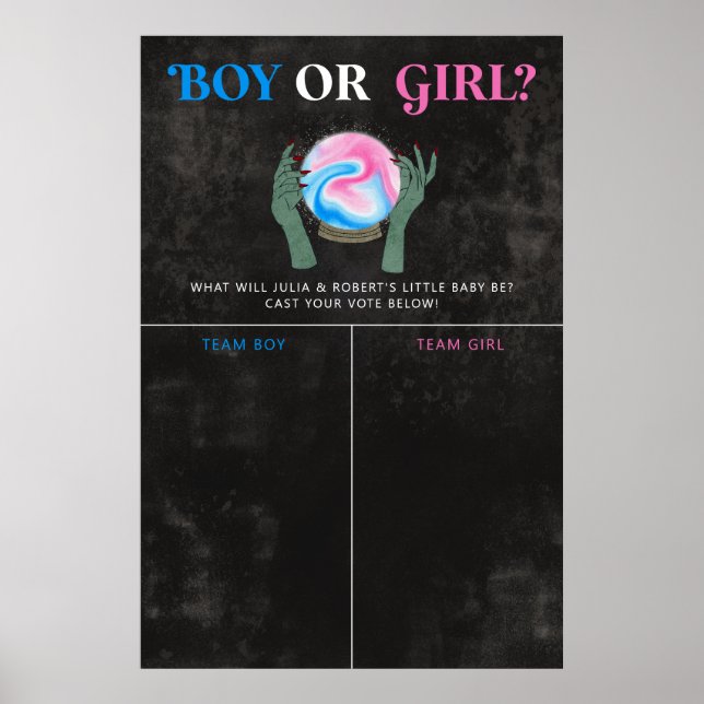 Halloween Gender Reveal Stimmzeichen Poster (Vorne)