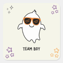 Halloween Gender Reveal Team Boy Ghost Sticker