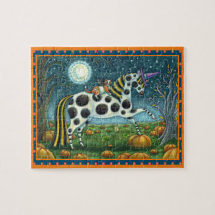 HALLOWEEN GEPUNKTETE PONY & BAT CAT Fantasy Horse