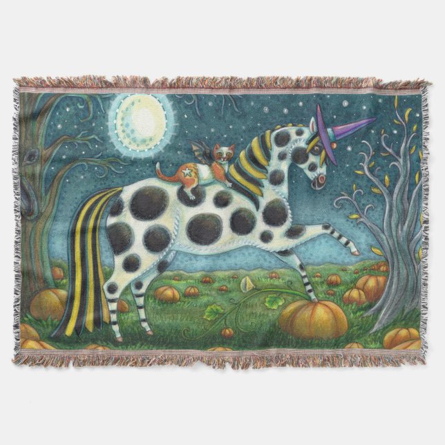 HALLOWEEN GEPUNKTETE PONY & BAT CAT Fantasy Horse Decke (Vorderseite)