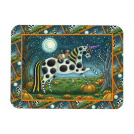 HALLOWEEN GEPUNKTETE PONY & BAT CAT Fantasy Horse Magnet