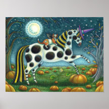 HALLOWEEN GEPUNKTETE PONY & BAT CAT Fantasy Horse