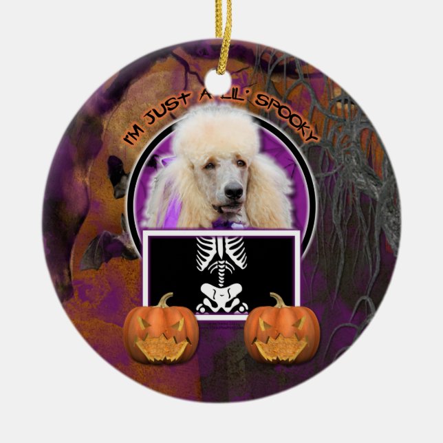 Halloween - gerade ein Lil gespenstisch - Pudel - Keramik Ornament (Vorne)