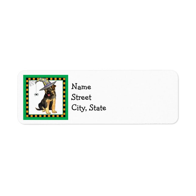 Halloween German Shephering Label (Vorne)