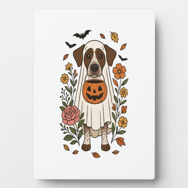 Halloween German Shorthair Pointer Fotoplatte (Vorderseite)