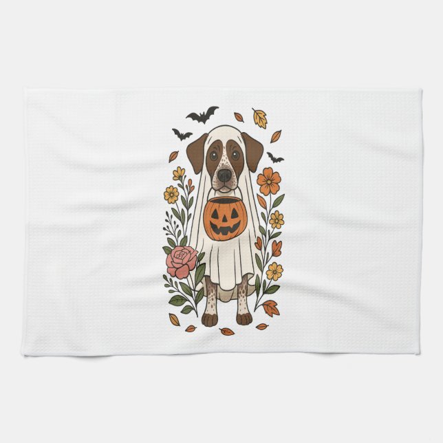 Halloween German Shorthair Pointer Geschirrtuch (Horizontal)