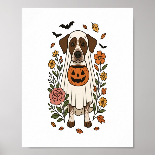 Halloween German Shorthair Pointer Poster (Vorne)