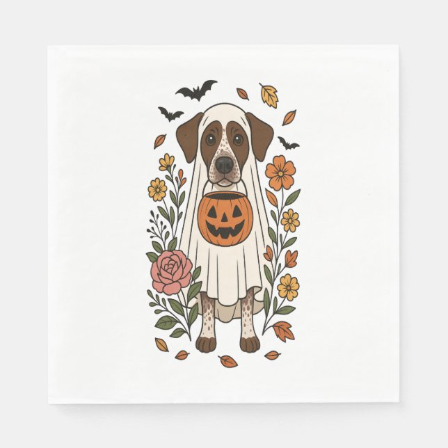 Halloween German Shorthair Pointer Serviette (Vorderseite)