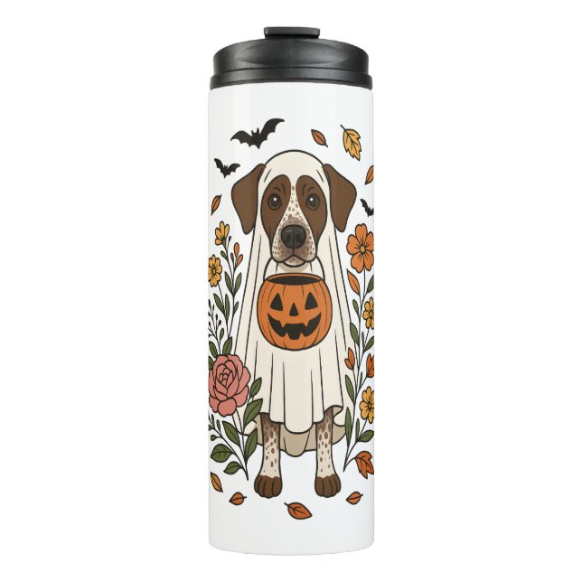 Halloween German Shorthair Pointer Thermosbecher (Vorderseite)