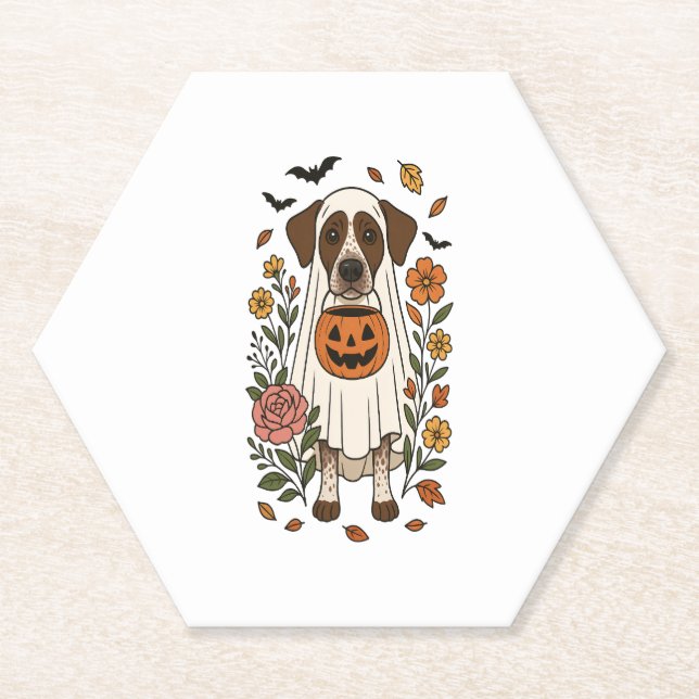 Halloween German Shorthair Pointer Untersetzer (Vorderseite)