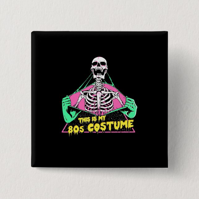 Halloween-Geschenk | 80er Halloween Costume Retro Button (Vorderseite)