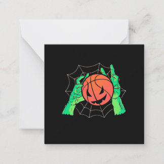 Halloween-Geschenk | Basketball Halloween Mitteilungskarte
