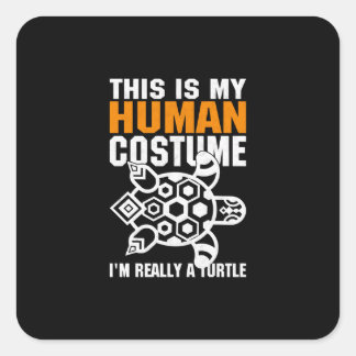 Halloween-Geschenk Das ist mein menschliches Kostü Quadratischer Aufkleber