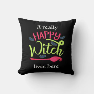 Halloween-Geschenk   Eine wirklich glückliche Hexe Kissen