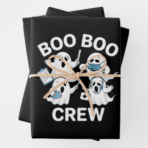 Halloween-Geschenk für Krankenschwester Boo Boo Cr Geschenkpapier Set