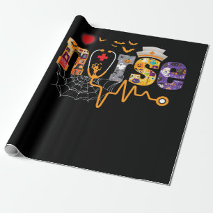 Halloween-Geschenk für Krankenschwester mit Kürbis Geschenkpapier