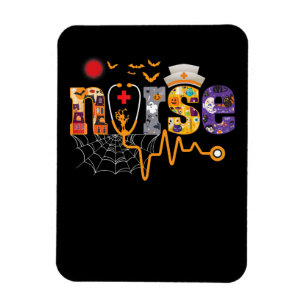 Halloween-Geschenk für Krankenschwester mit Kürbis Magnet