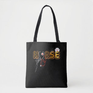 Halloween-Geschenk für Krankenschwester mit Kürbis Tasche