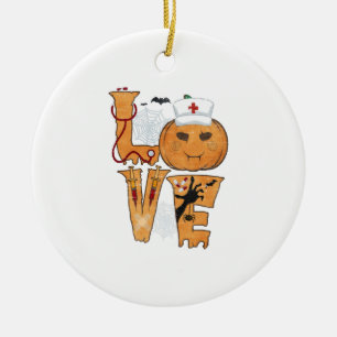 Halloween-Geschenk für Krankenschwestern Keramik Ornament