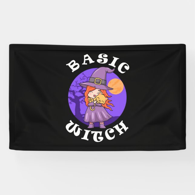 Halloween-Geschenk | Grundhexe Banner (Horizontal)