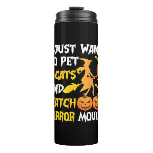 Halloween-Geschenk Ich Wollte einfach Katzen zum Thermosbecher