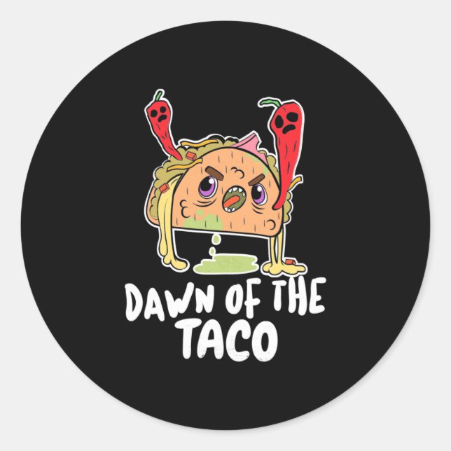 Halloween-Geschenk | Morgengrauen des TACO Hallowe Runder Aufkleber (Vorderseite)