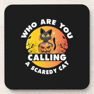 Halloween-Geschenk Wer nennt man eine Katze? Getränkeuntersetzer