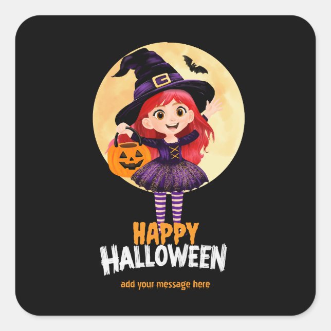 Halloween-Geschenkanhänger  Süßes oder Saures Part Quadratischer Aufkleber (Vorderseite)