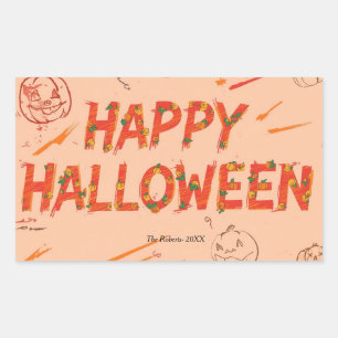 Halloween-Geschenkaufkleber, minimalistisches mode Rechteckiger Aufkleber