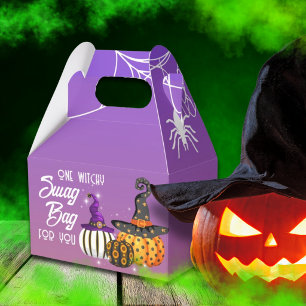 Halloween-Geschenkbox Designer-Kürbisse und Hexenh Geschenkschachtel