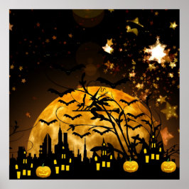 Halloween-Geschenke von fliegenden Hexen ernten Mo Poster