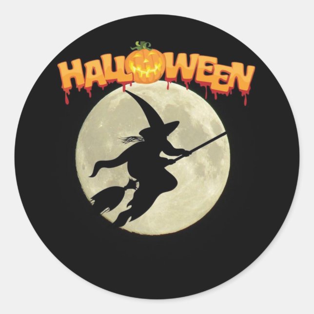 Halloween-Geschenkmarke Runder Aufkleber (Vorderseite)