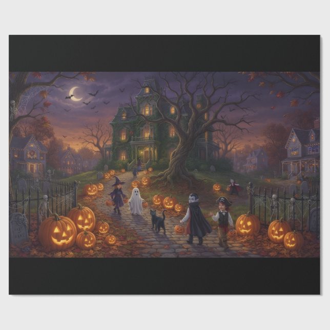 Halloween Geschenkpapier (Flach)