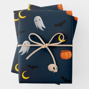 Halloween-Geschenkpapier-Set mit 3 flachen Bögen Geschenkpapier Set