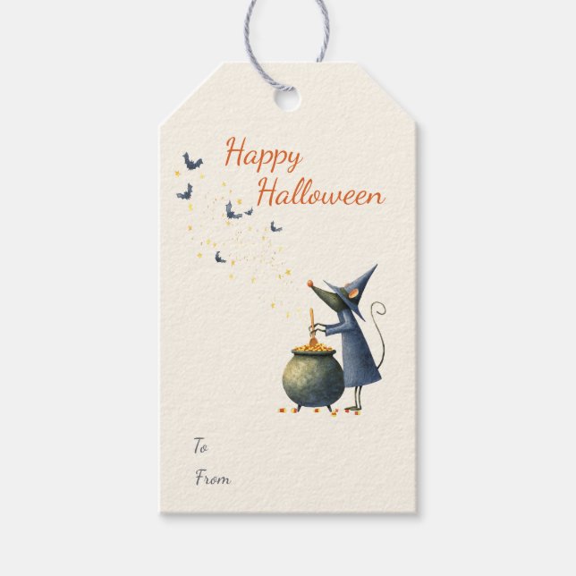 Halloween-Geschenktasten — Mauszeiger und Muster Geschenkanhänger (Vorderseite)