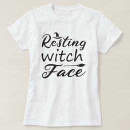 Halloween-Gesicht einer ruhenden Hexe T-Shirt