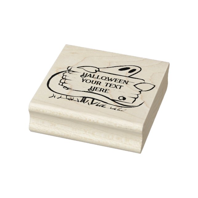 Halloween-Gespenst mit Text-Einladung oder Karte Gummistempel (Stempel)