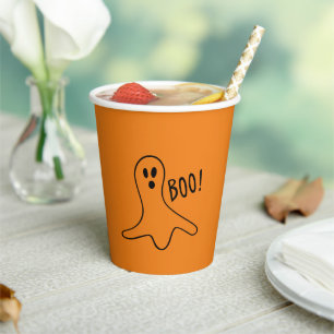 Halloween-Gespenst schwarz-orangefarben Spore Pappbecher