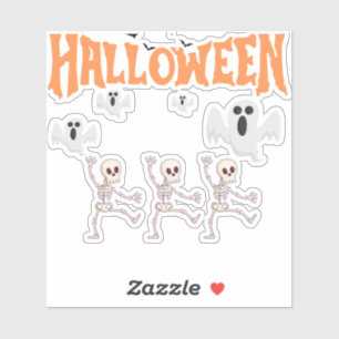 Halloween Gespenster und tanzende Skelette Aufkleber