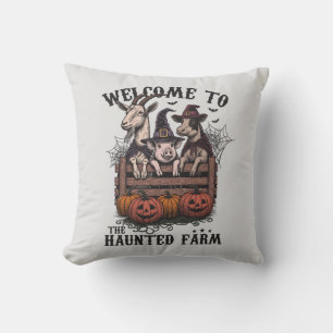Halloween Gespensterbauernhof Tiere Kissen