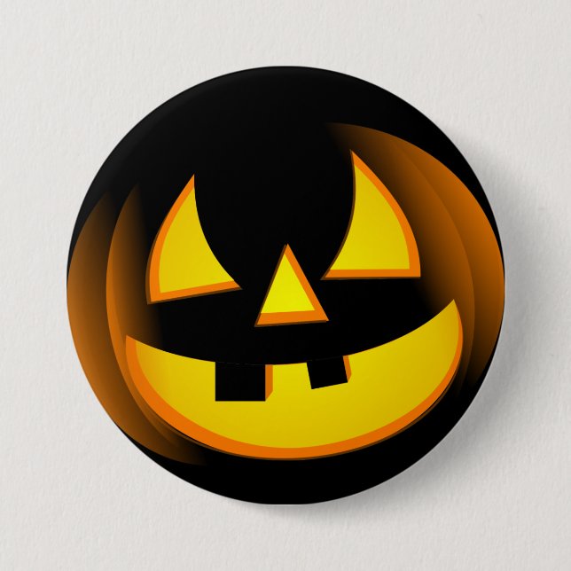 Halloween - gespenstischer Kürbis Button (Vorderseite)