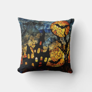Halloween gesteinigtes Glaskunstgewirr Kissen