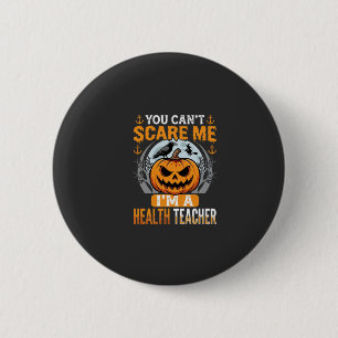 Halloween-Gesundheitslehrer Gruseliger Kürbis Rabe Button