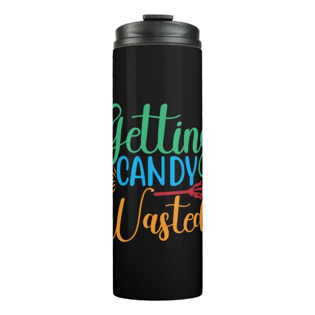 Halloween Getting Candy Wasted Birthday Thermosbecher (Vorderseite)