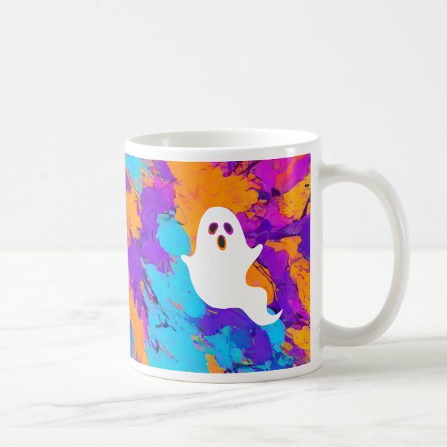 Halloween Ghost Abstrakt Holiday Tasse (Rechts)